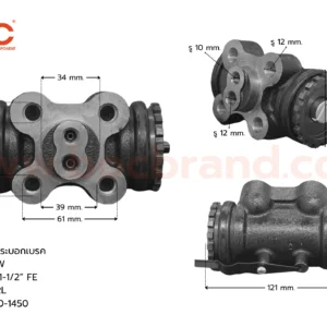 BOC : WHN-136 กระบอกเบรกหลังขวาล่าง HINO FC2W RRL 1-1/2" ไม่มีไล่ลม