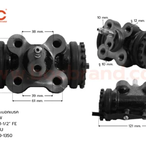 BOC : WHN-137 กระบอกเบรกหลังซ้ายบน HINO FC2W RLU 1-1/2" มีไล่ลม