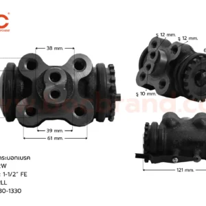 BOC : WHN-138 กระบอกเบรกหลังซ้ายล่าง HINO FC2W RLL 1-1/2" ไม่มีไล่ลม