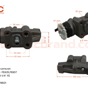 BOC : WMI-221 กระบอกเบรค MITSUBISHI FE635 , FE657  FR 1-1/4" มีไล่ลม