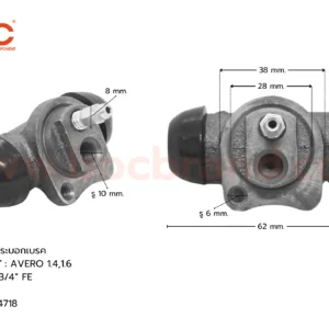 BOC : WCV-039 กระบอกเบรกหลังซ้าย-ขวา CHEVROLET AVEO 3/4″ มีไล่ลม