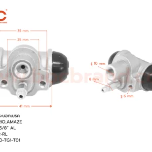 BOC : WHD-219 กระบอกเบรกหลังซ้าย-ขวา HONDA BRIO,AMAZE RR-RL 5/8″ มีไล่ลม
