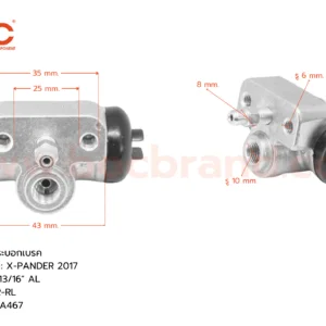 กระบอกเบรค MITSUBISHI X-PANDER 2017  RR-RL 13/16″ มีไล่ลม