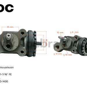 BOC : WHN-353 กระบอกเบรกหน้าซ้าย HINO FD FL 1-7/16″ มีไล่ลม