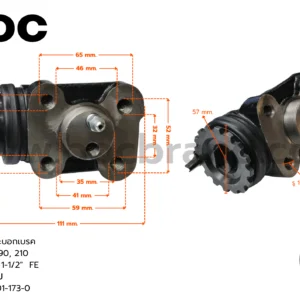 BOC : WIS-491  กระบอกเบรก ISUZU FSR 190,210  FRU  1-1/2″  มีไล่ลม