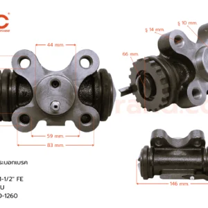 BOC : WHN-387 กระบอกเบรค HINO FG RLU 1-1/2″ มีไล่ลม