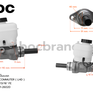BOC : BTT-52 แม่ปั๊มเบรค TOYOTA COMMUTER ( LHD ) 13/16″