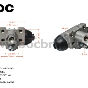 WHD-185 กระบอกเบรกหลังขวา HONDA FREED RR 13/16" มีไล่ลม BOC