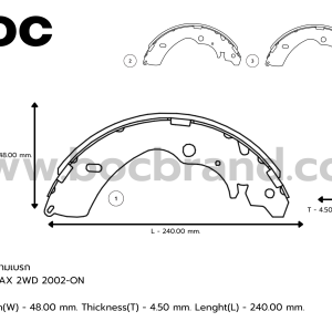 BOC : KIS-5010 ก้ามเบรก ISUZU D-MAX 2WD 2002-ON (R)