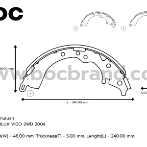 BOC : KTT-1768 ก้ามเบรก TOYOTA HILUX VIGO 2WD 2004 (R)