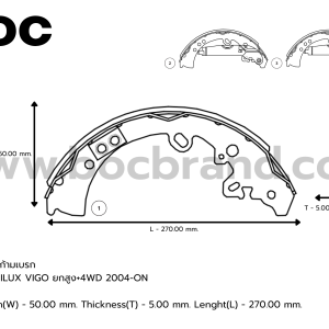 BOC : KTT-5008 ก้ามเบรก TOYOTA HILUX VIGO ยกสูง+4WD 2004-ON (R)