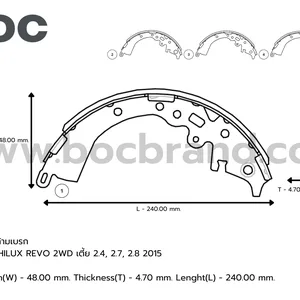 KTT-5215 ก้ามเบรก TOYOTA HILUX REVO 2WD เตี้ย 2.4, 2.7, 2.8 2015 (R) BOC