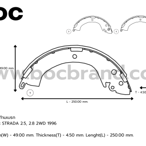 BOC : KMS-1760 ก้ามเบรก MITSUBISHI STRADA 2.5, 2.8 2WD 1996 (R)