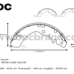 BOC : KMS-4600 ก้ามเบรก MITSUBISHI TRITON 2+4WD 2015-ON (R)