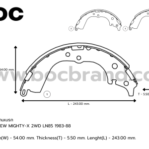 BOC : KTT-1714 ก้ามเบรก TOYOTA NEW MIGHTY-X 2WD LN85 1983-88 (R)