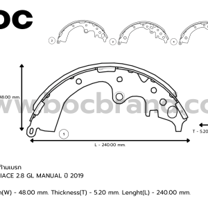 BOC : KTT-5303 ก้ามเบรก TOYOTA HIACE 2.8 GL MANUAL ปี 2019 (R)